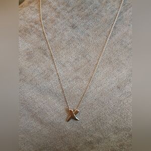 Tiffany & Co. .925 Silver Graffiti  X  Kiss Necklace